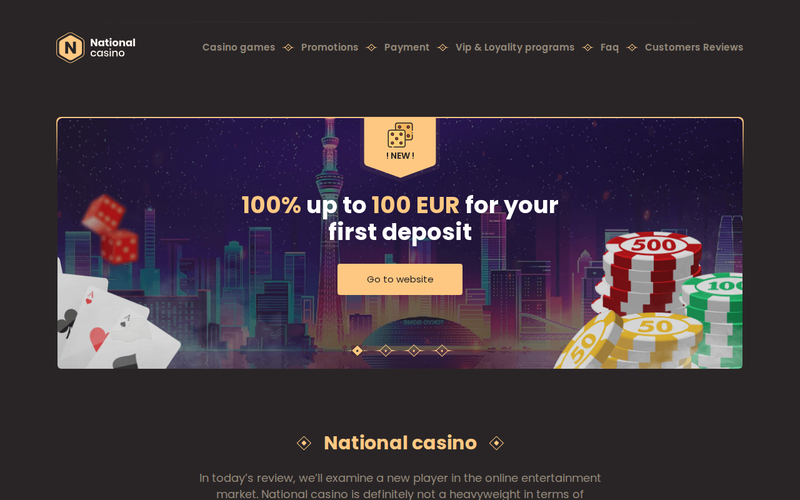 National Casino casino homepage screenshot